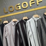logoff cotton stripes shirt