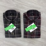 logoff cotton melange checks shirt