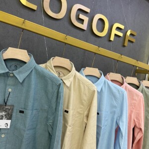 logoff cotton oxford plain shirt
