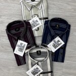 logoff cotton dobby stripes shirt