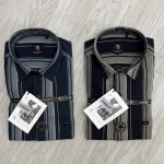 logoff cotton dobby stripes shirt