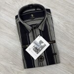 logoff cotton dobby stripes shirt