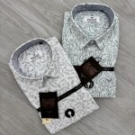 black letter linen printed shirt