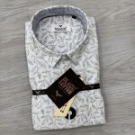 black letter linen printed shirt