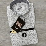 black letter half sleeve linen printed shirt