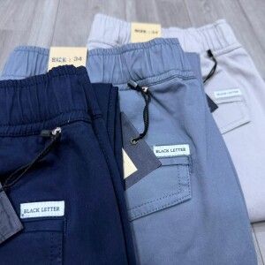 black letter cargo cotton pant