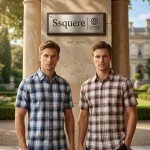 s squere half sleeve big size checks shirt