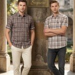s squere half sleeve big size checks shirt